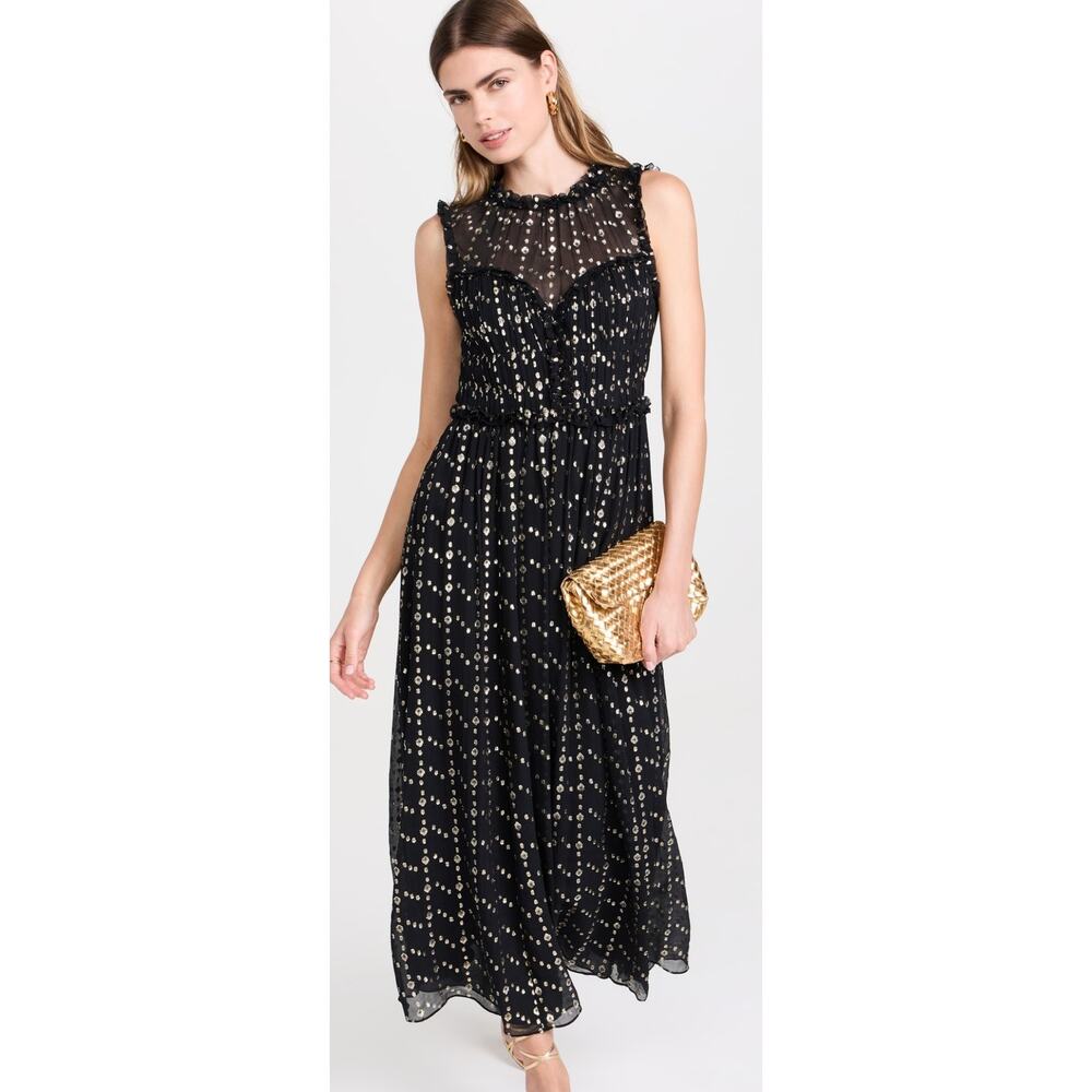 Ulla Johnson Kasia Lurex Silk Dress in Cosmos 0 - Picture 3 of 6
